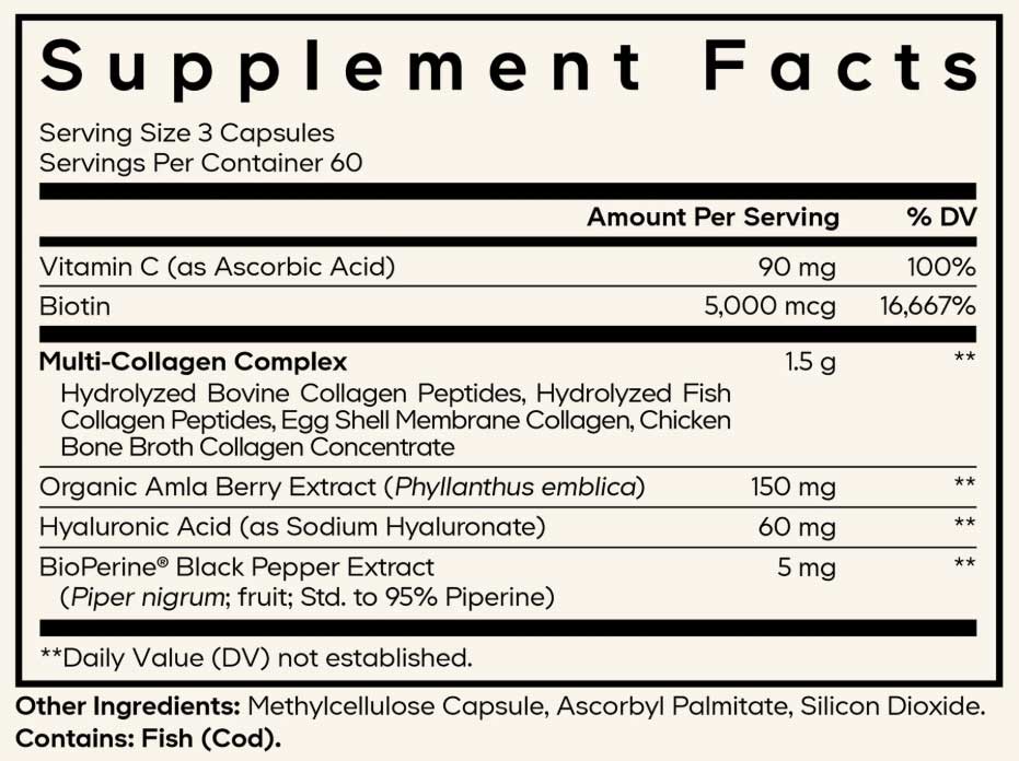 Codeage Multi Collagen+ Ingredients