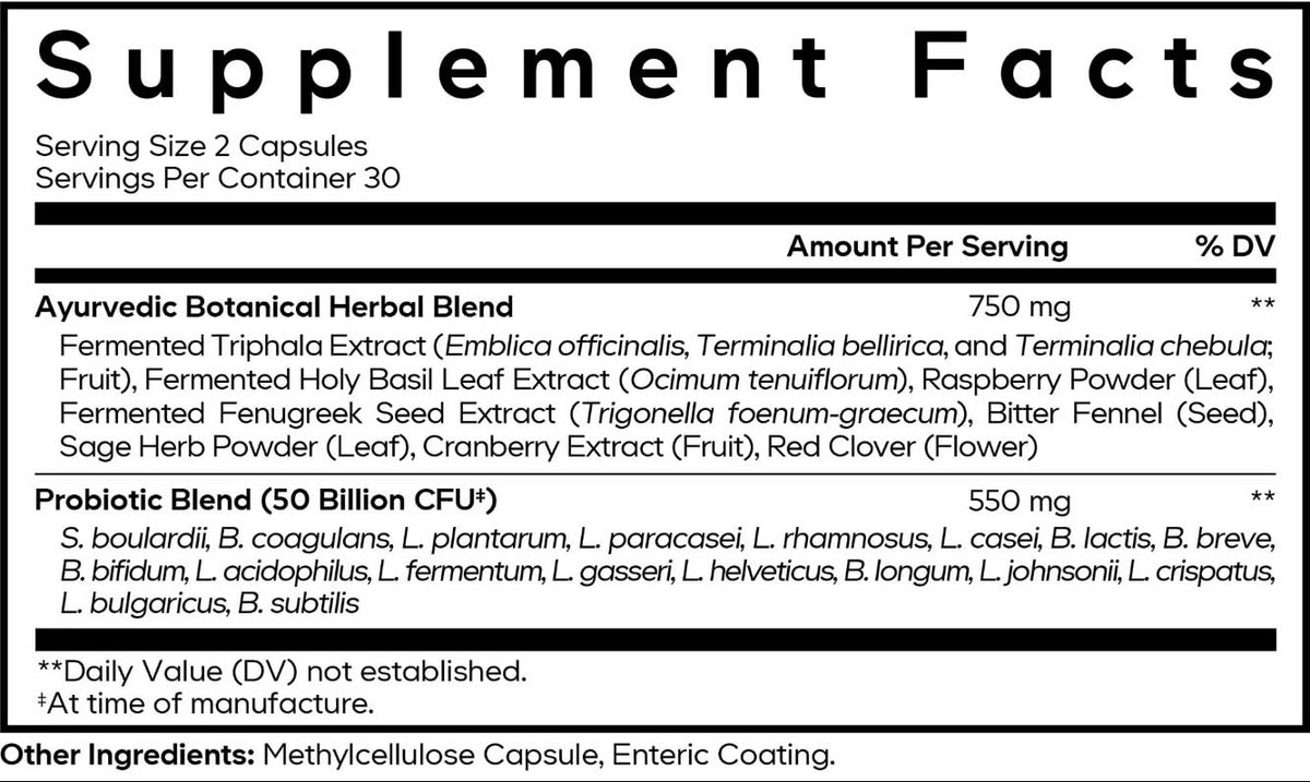 Codeage Women's SBO Probiotic Ingredients