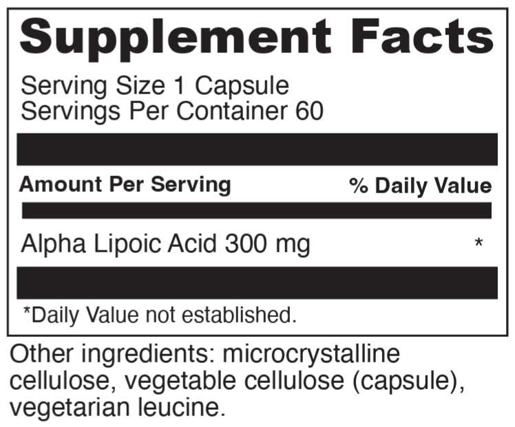 DaVinci Labs Alpha Lipoic Acid 300 Ingredients