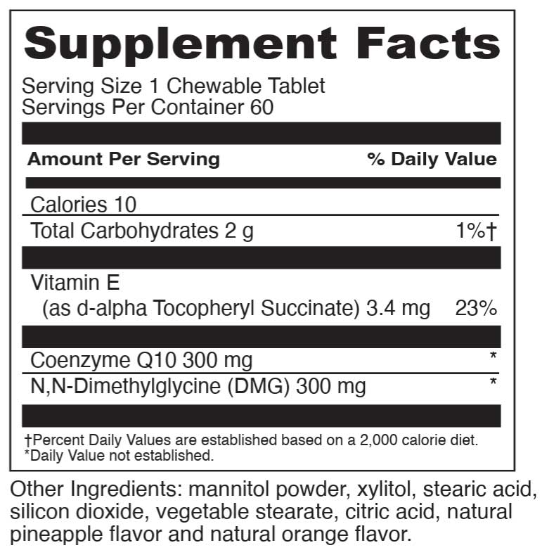 DaVinci Labs CoQ10-DMG 300/300 Ingredients