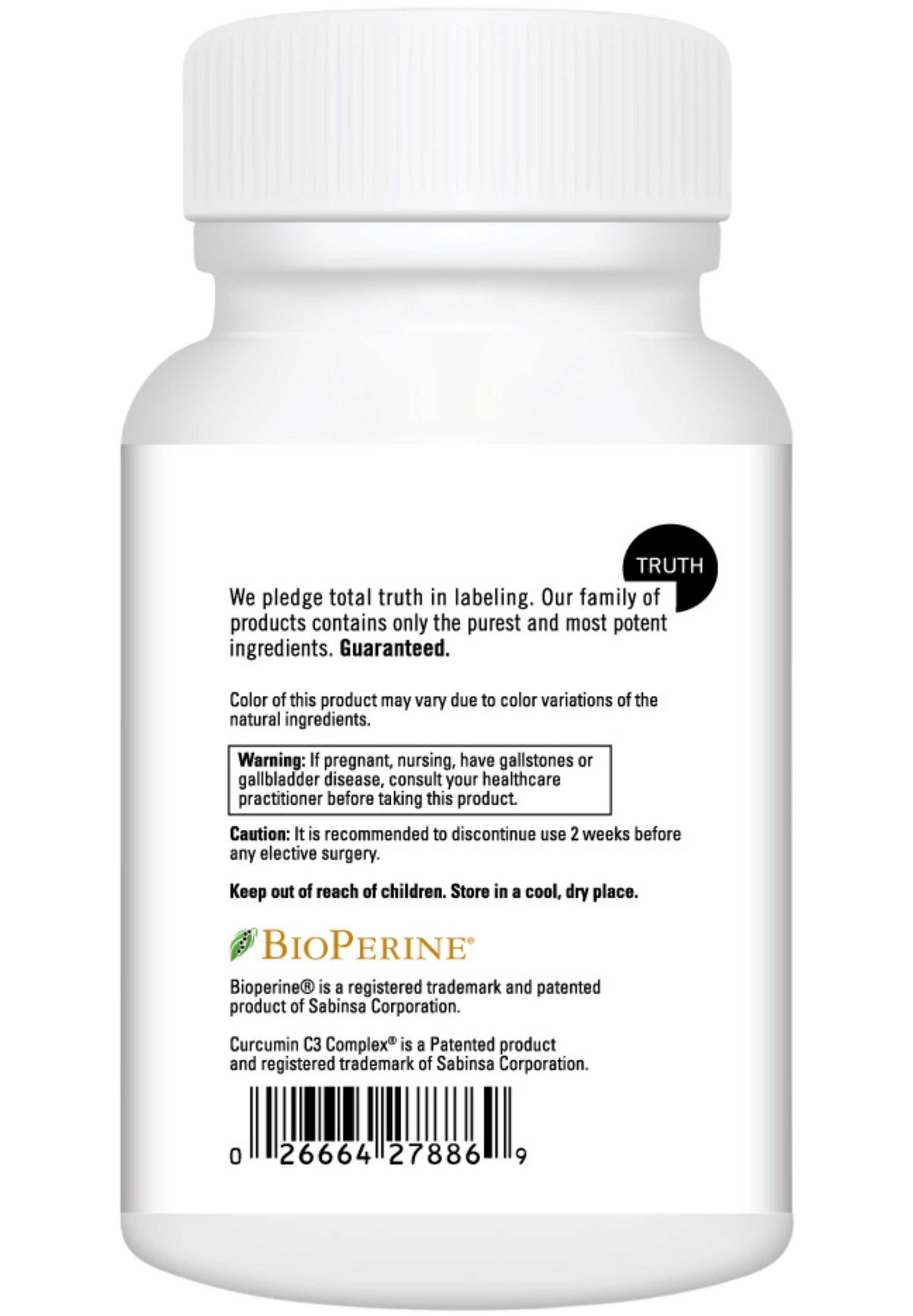 DaVinci Labs Curcumin C3 Complex Back