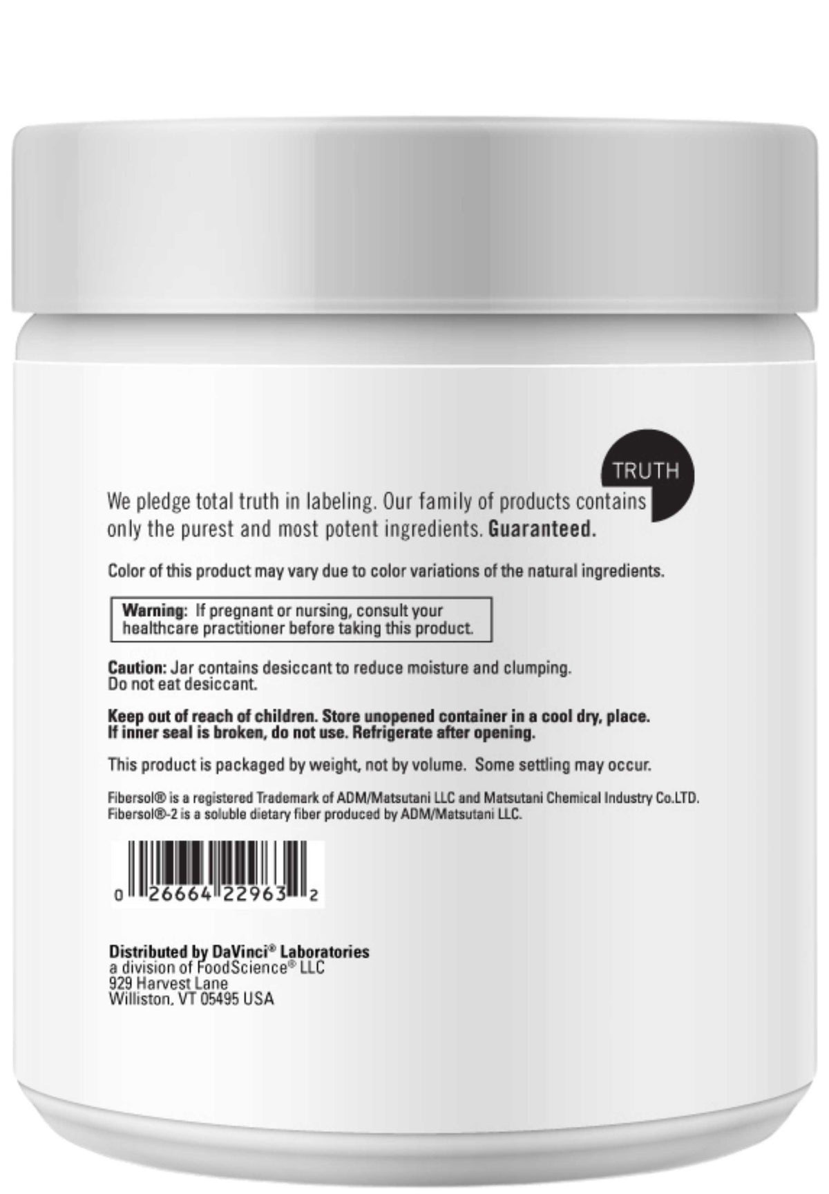 DaVinci Labs D-Mannose Complex Back