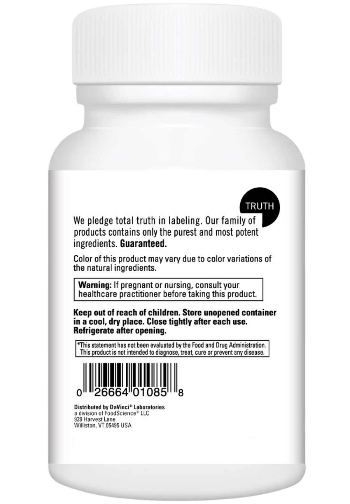 DaVinci Labs Digestive Enzymes Chewable with Prebiotics + Probiotics Back