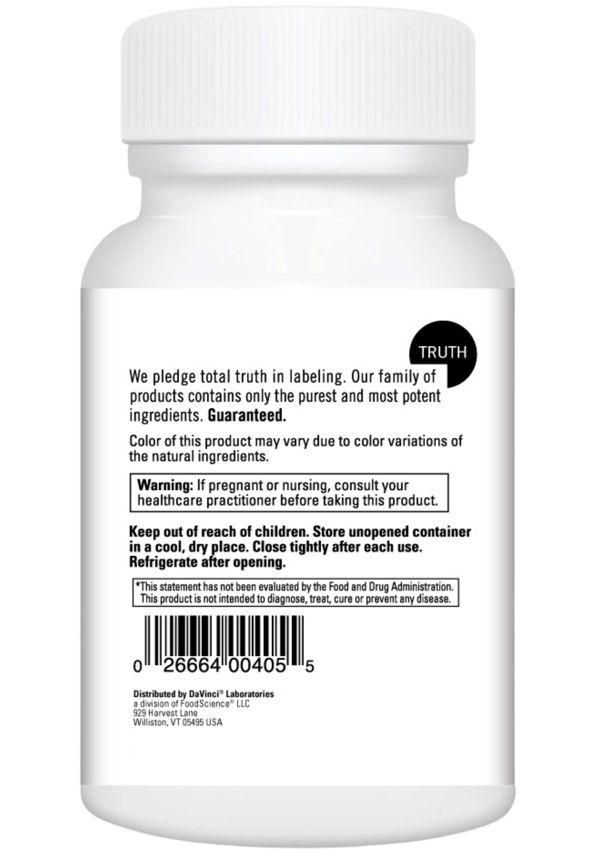 DaVinci Labs Digestive Enzymes Chewable with Prebiotics + Probiotics Back