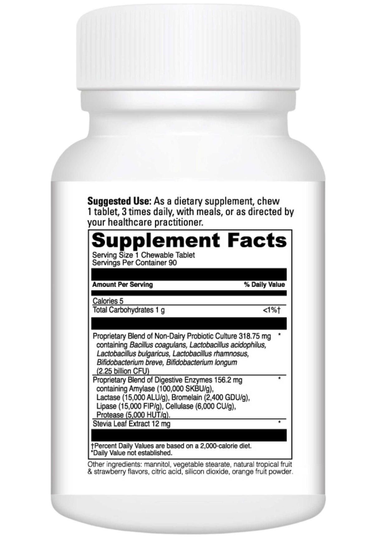 DaVinci Labs Digestive Enzymes Chewable with Prebiotics + Probiotics Ingredients