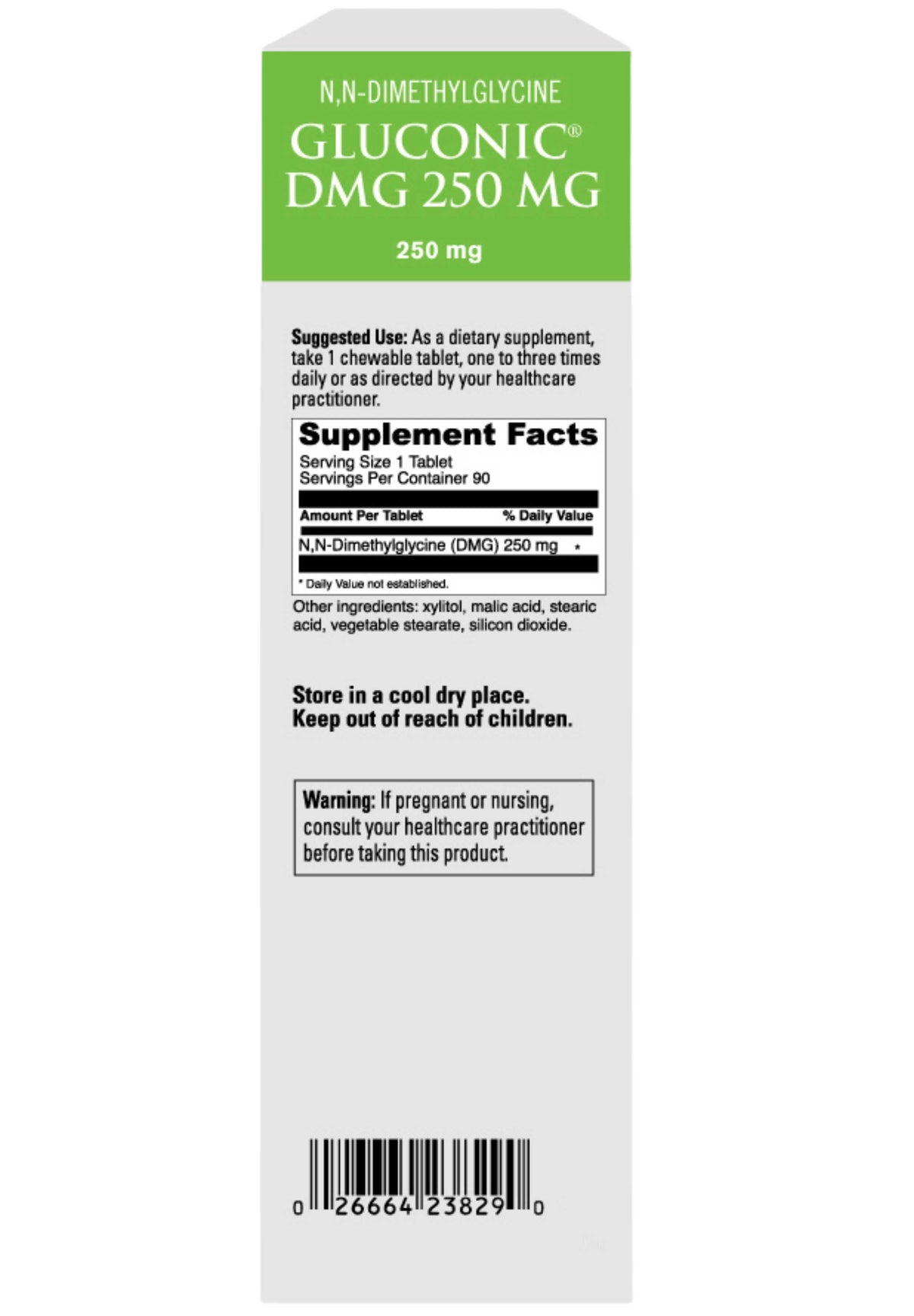 DaVinci Labs Gluconic DMG 250 mg Ingredients