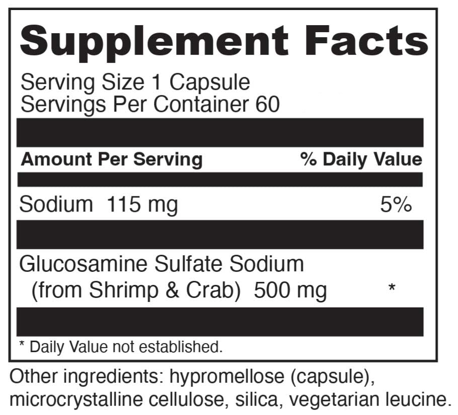 DaVinci Labs Glucosamine Sulfate Ingredients