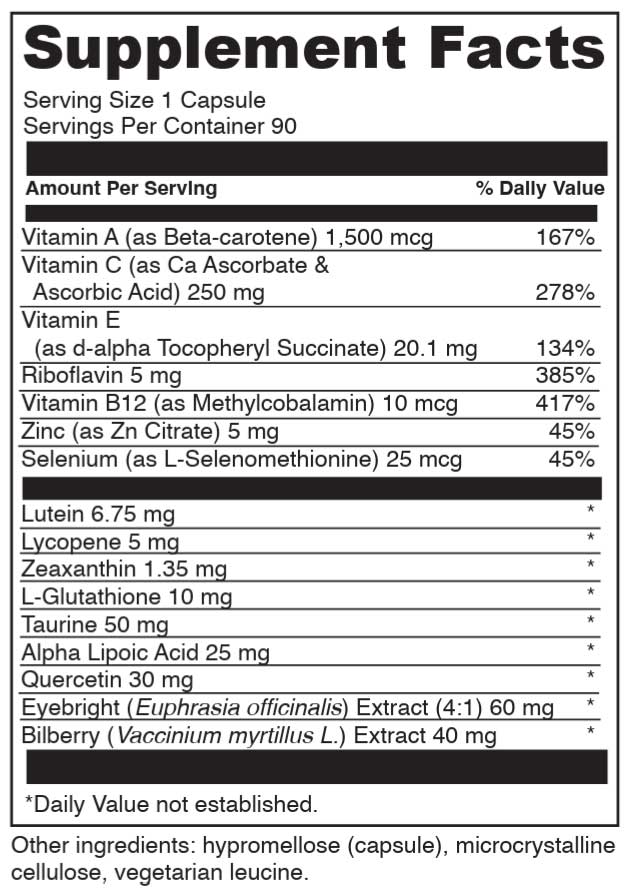 DaVinci Labs Healthy Eyes Ingredients