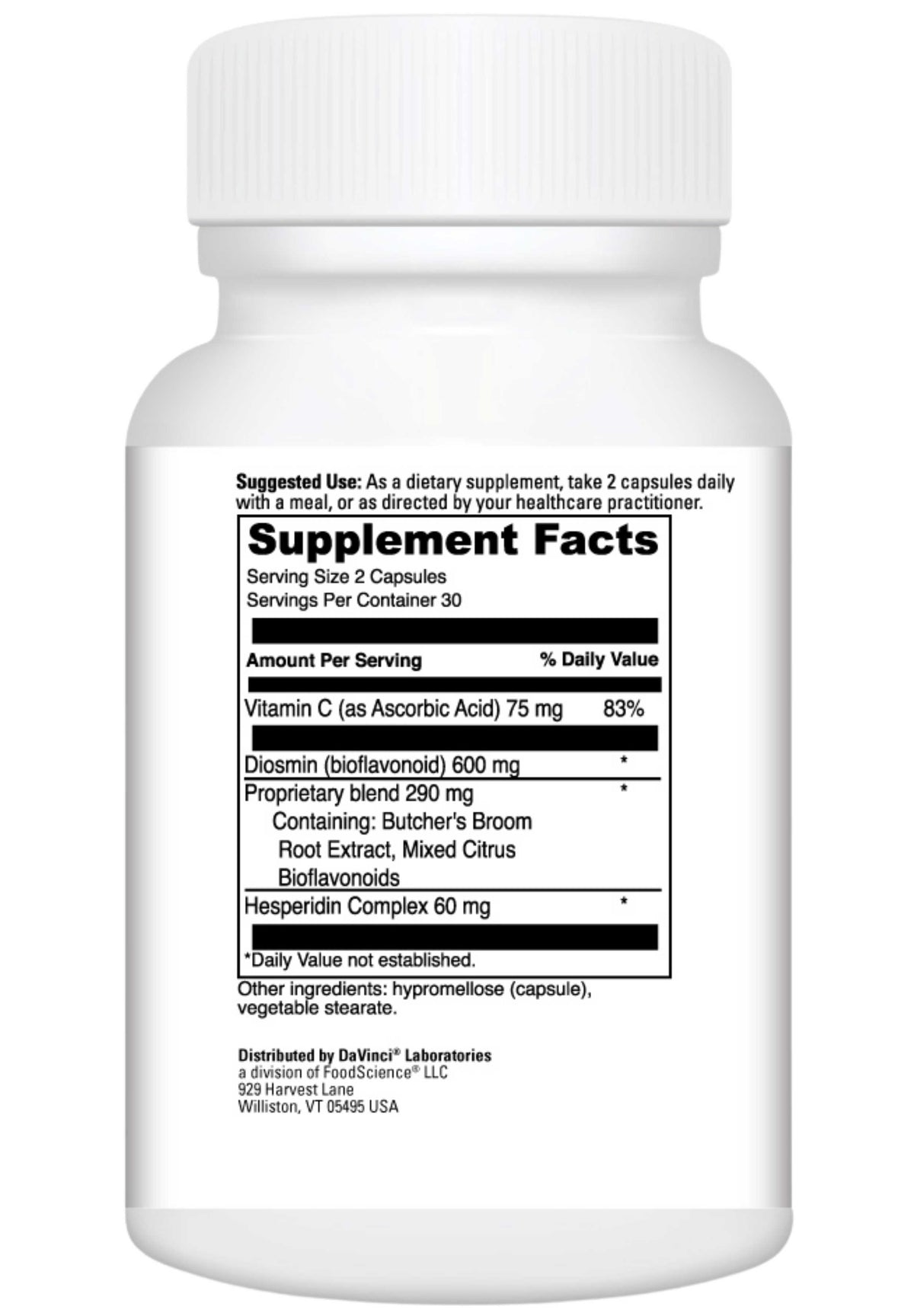 DaVinci Labs Healthy Veins Ingredients