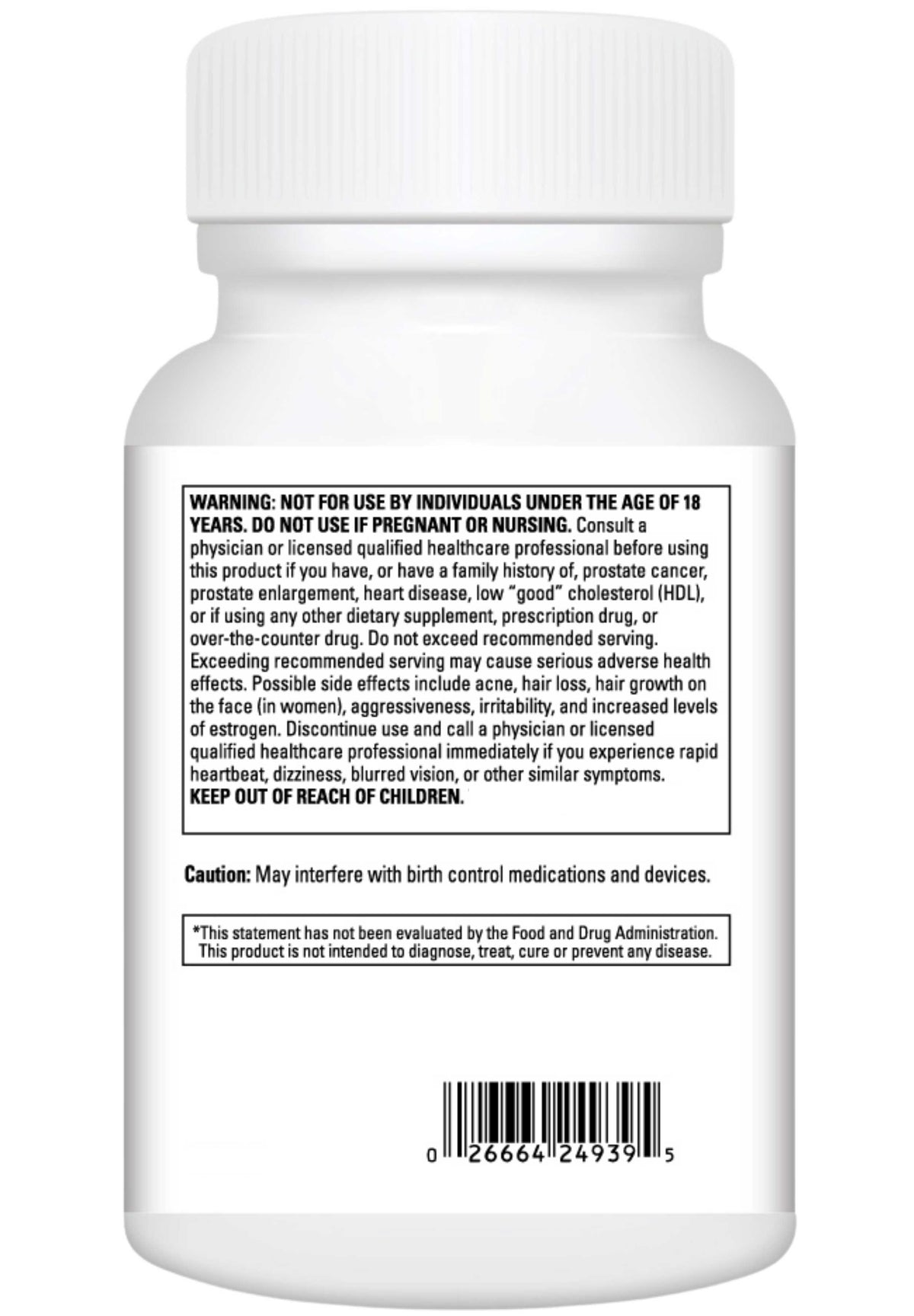 DaVinci Labs Micronized DHEA 10 mg Back