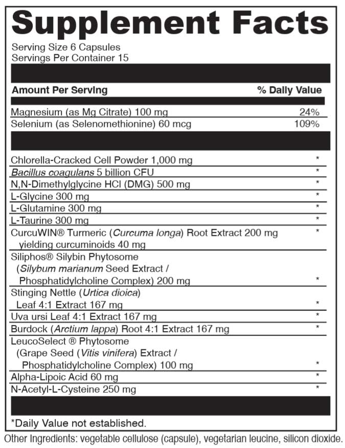 DaVinci Labs Multiphase Detox Ingredients