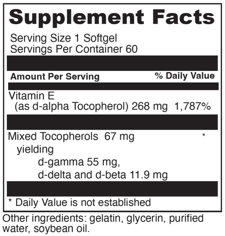 DaVinci Labs Natural Mixed Tocopherol E-400 Ingredients