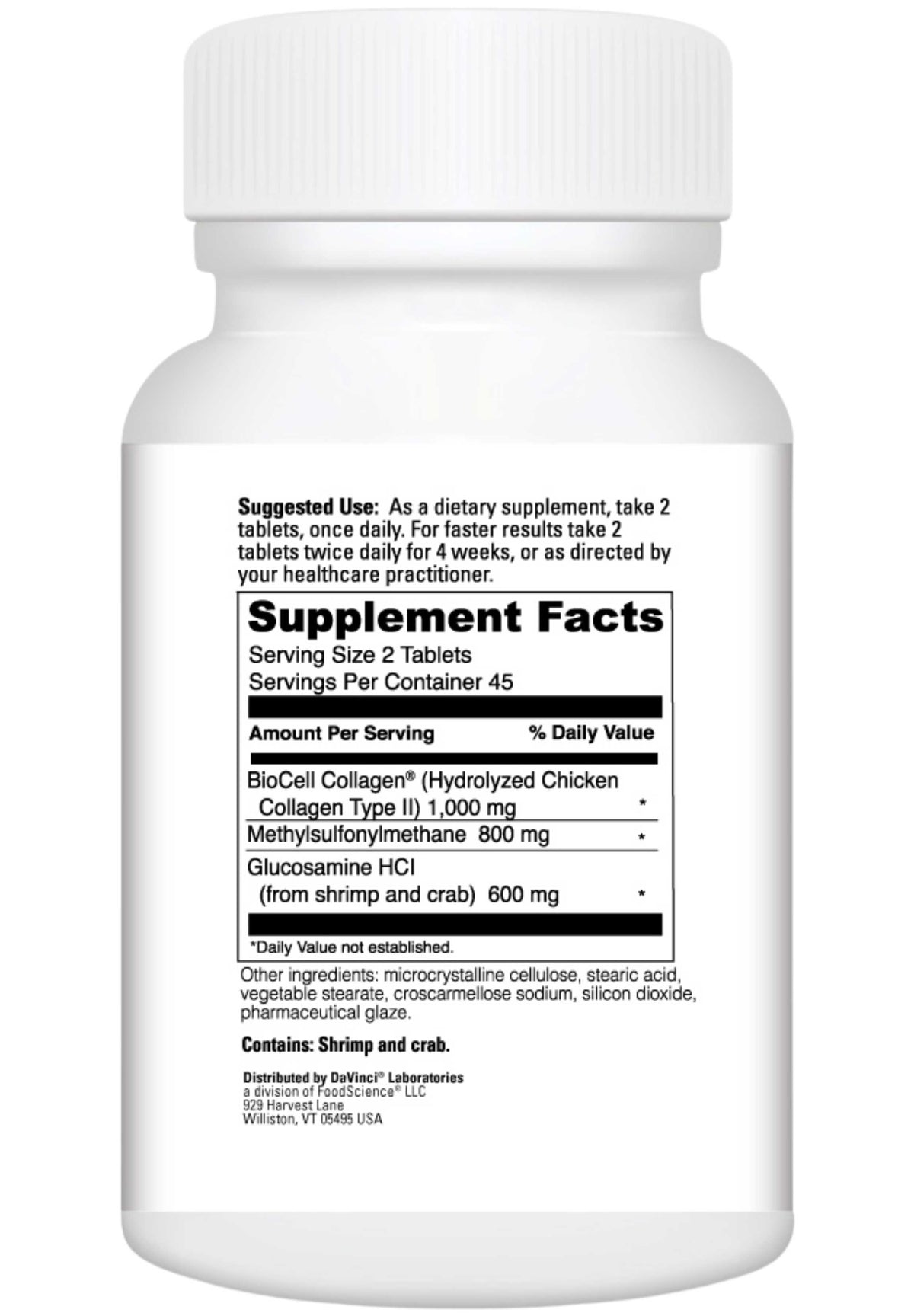 DaVinci Labs Nature's Collagen Ingredients