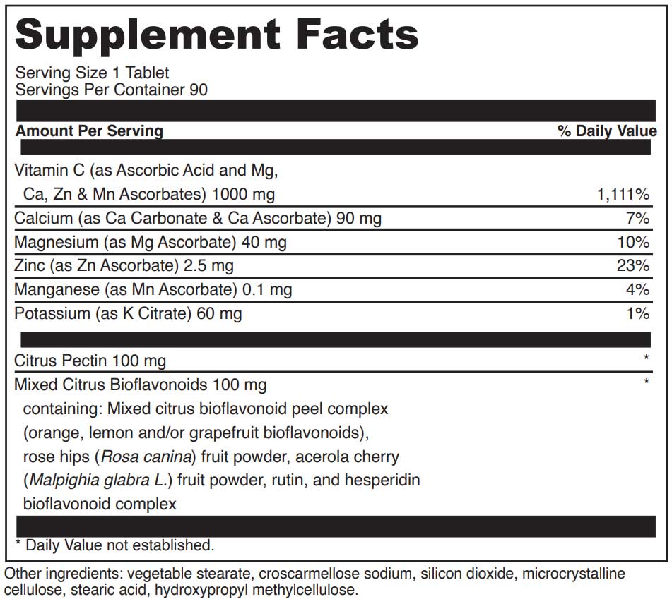 DaVinci Labs Poten-C Ingredients