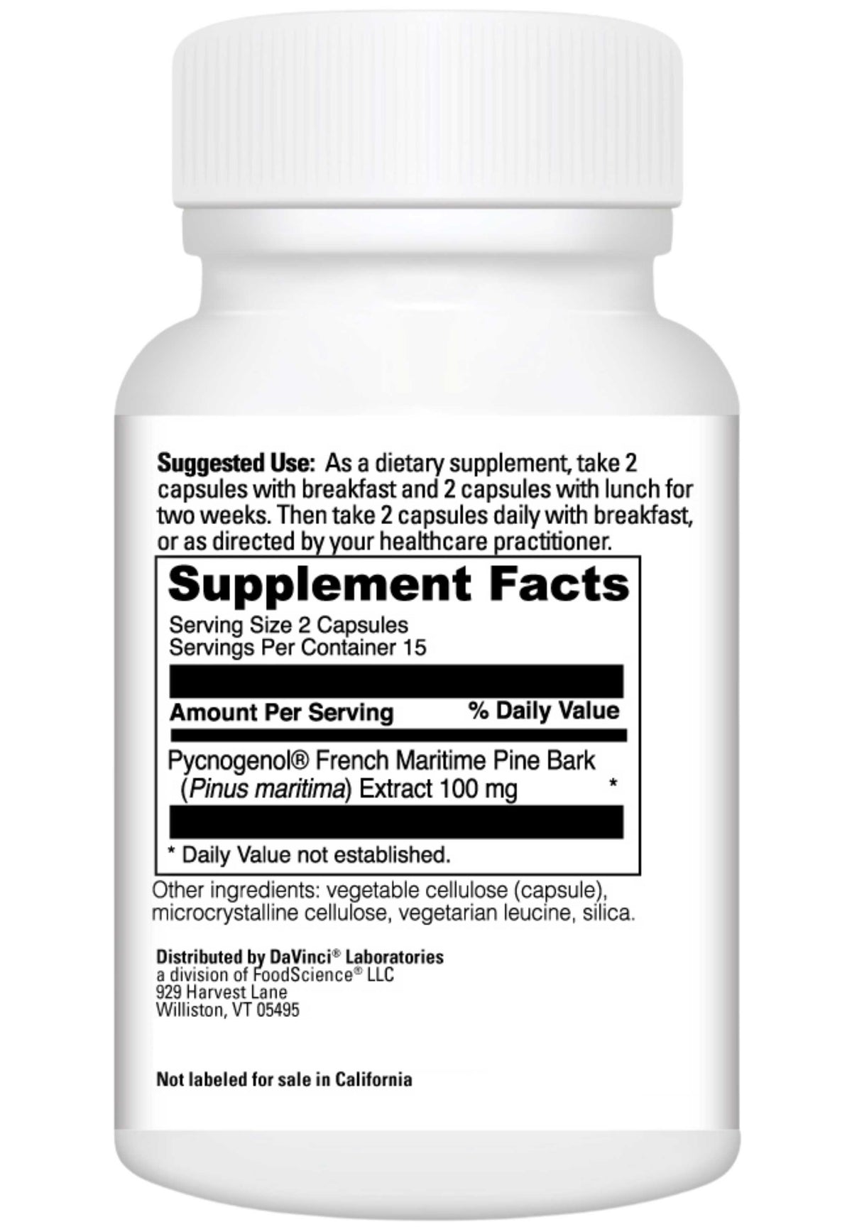 DaVinci Labs Pycnogenol-50 Ingredients