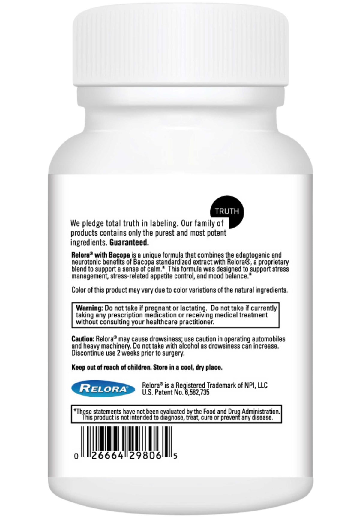 DaVinci Labs Relora with Bacopa Back