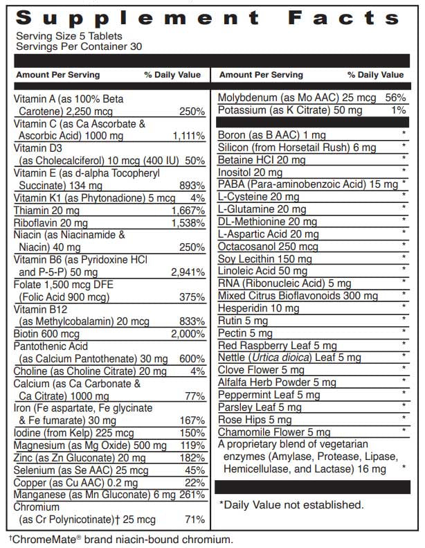 DaVinci Labs Ultimate Prenatal Ingredients