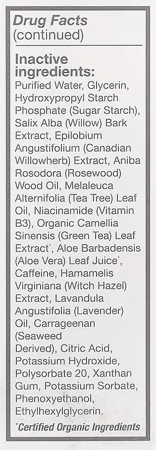 DermaE Natural Bodycare Acne Blemish Control Treatment Serum Ingredients