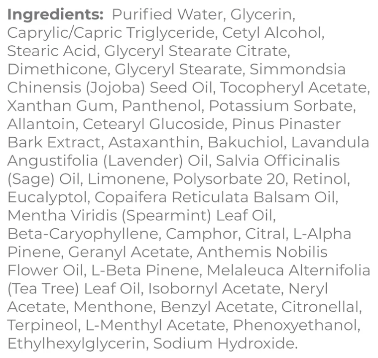 DermaE Natural Bodycare Anti Aging Regenerative Night Cream Ingredients