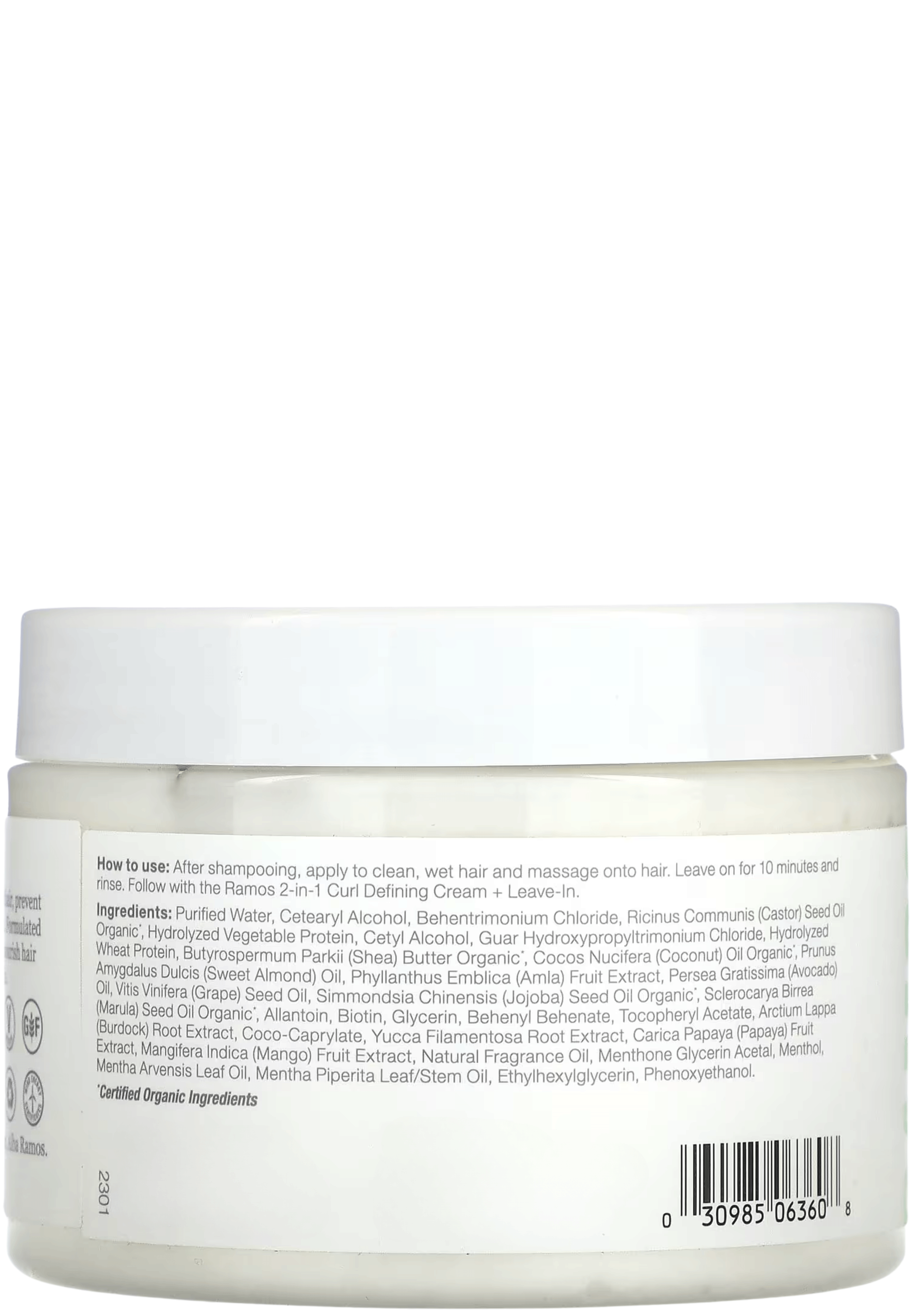 DermaE Natural Bodycare Curl Repair Deep Treatment Ingredients