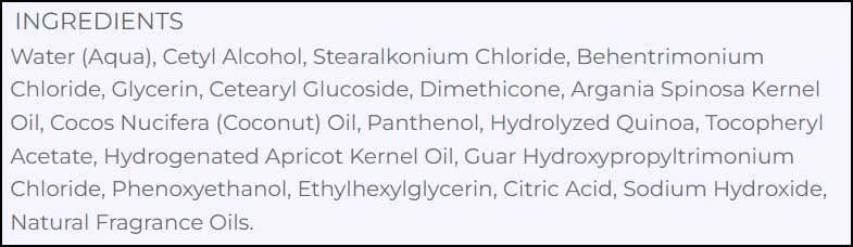 DermaE Natural Bodycare Hydrate & Smooth Nourishing Conditioner Ingredients