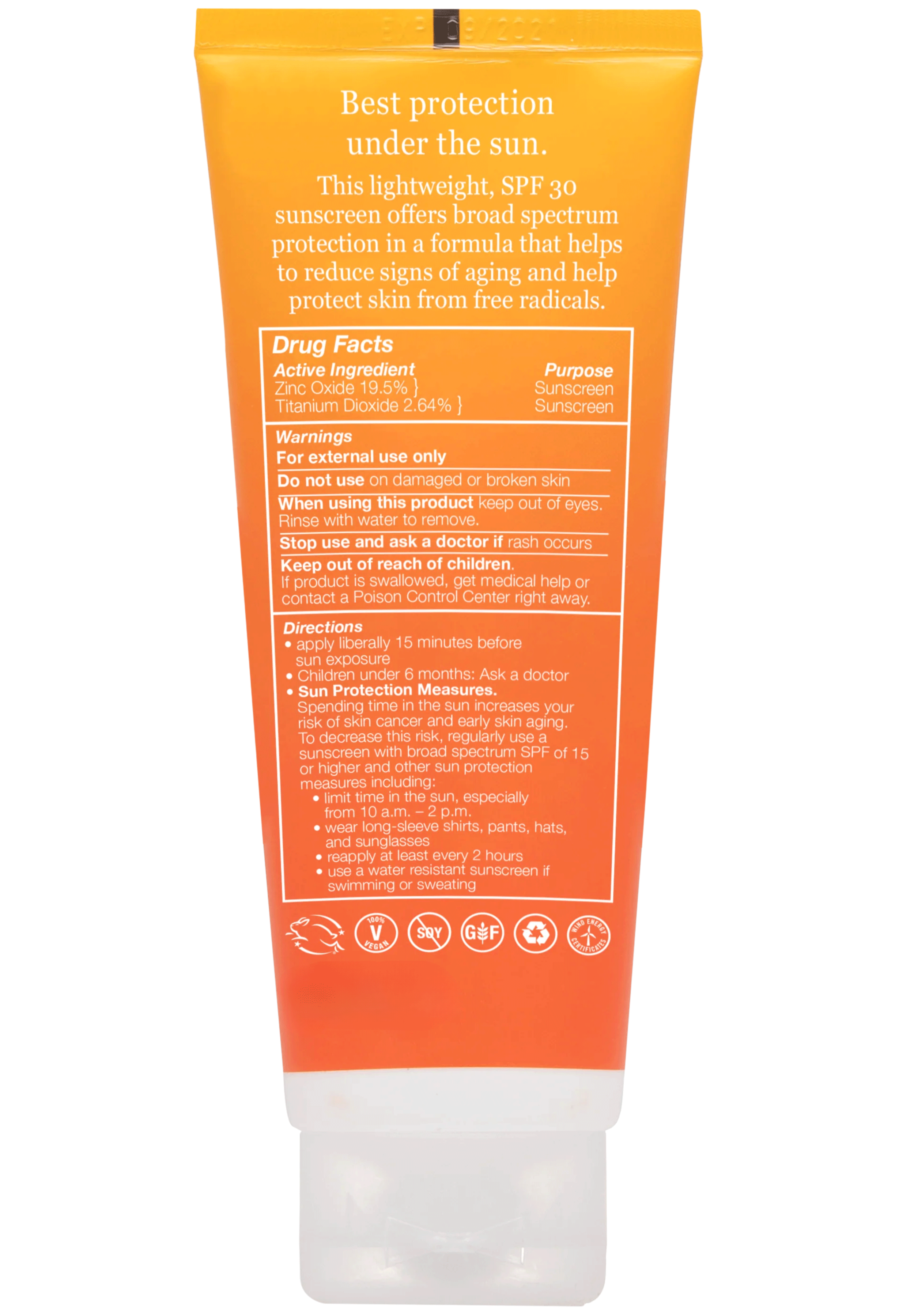 DermaE Natural Bodycare Sun Defense Clear Zinc Sunscreen Ingredients