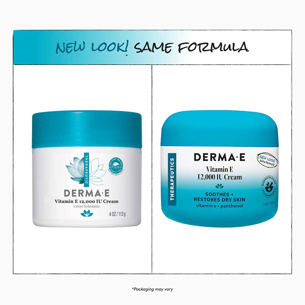 DermaE Natural Bodycare Vitamin E 12,000 IU Cream New Look