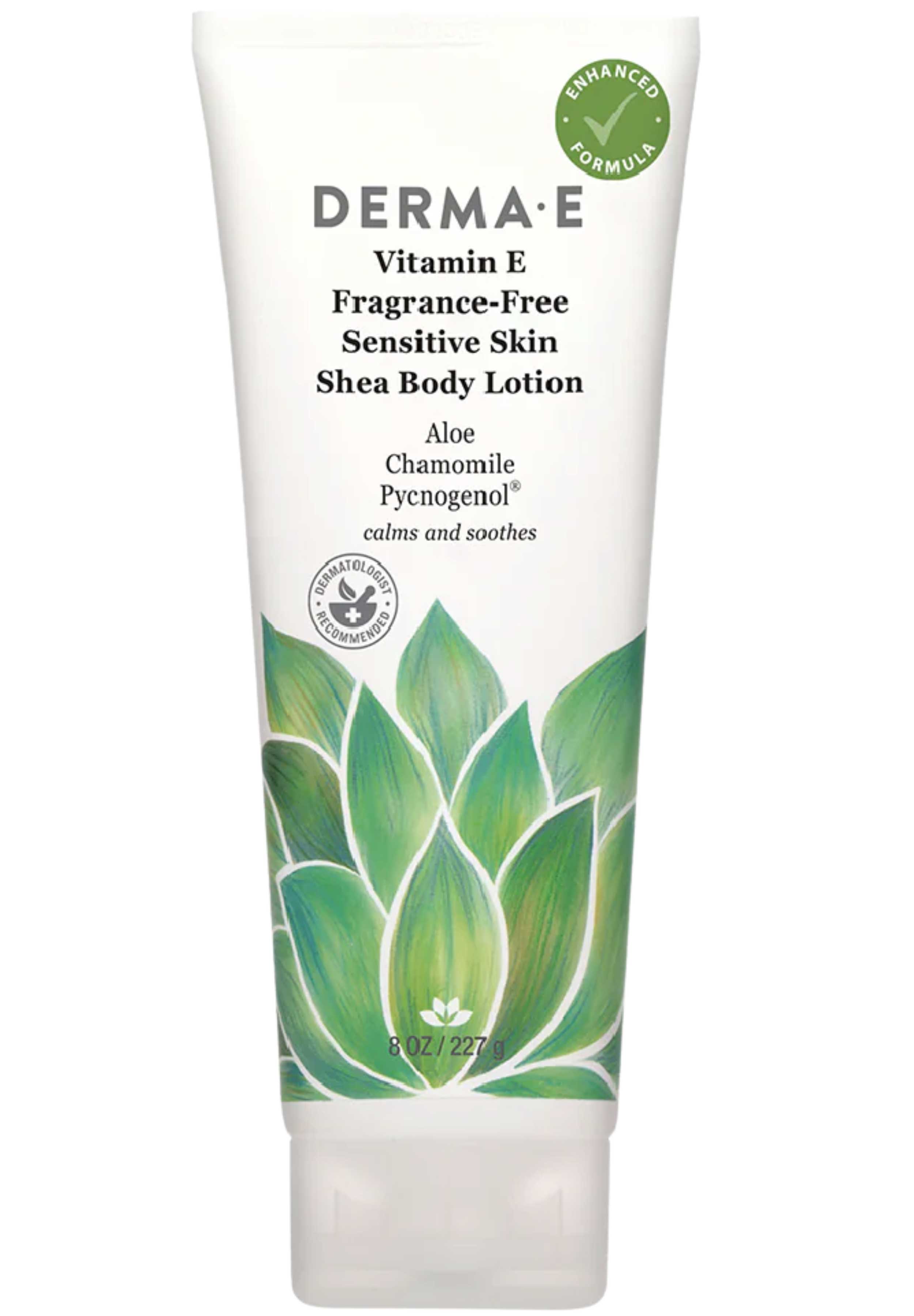 DermaE Natural Bodycare Vitamin E Fragrance-Free Sensitive Skin Shea Body Lotion