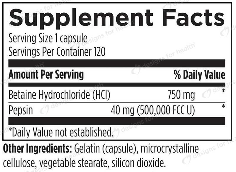 Designs For Sport Betaine HCl Ingredients