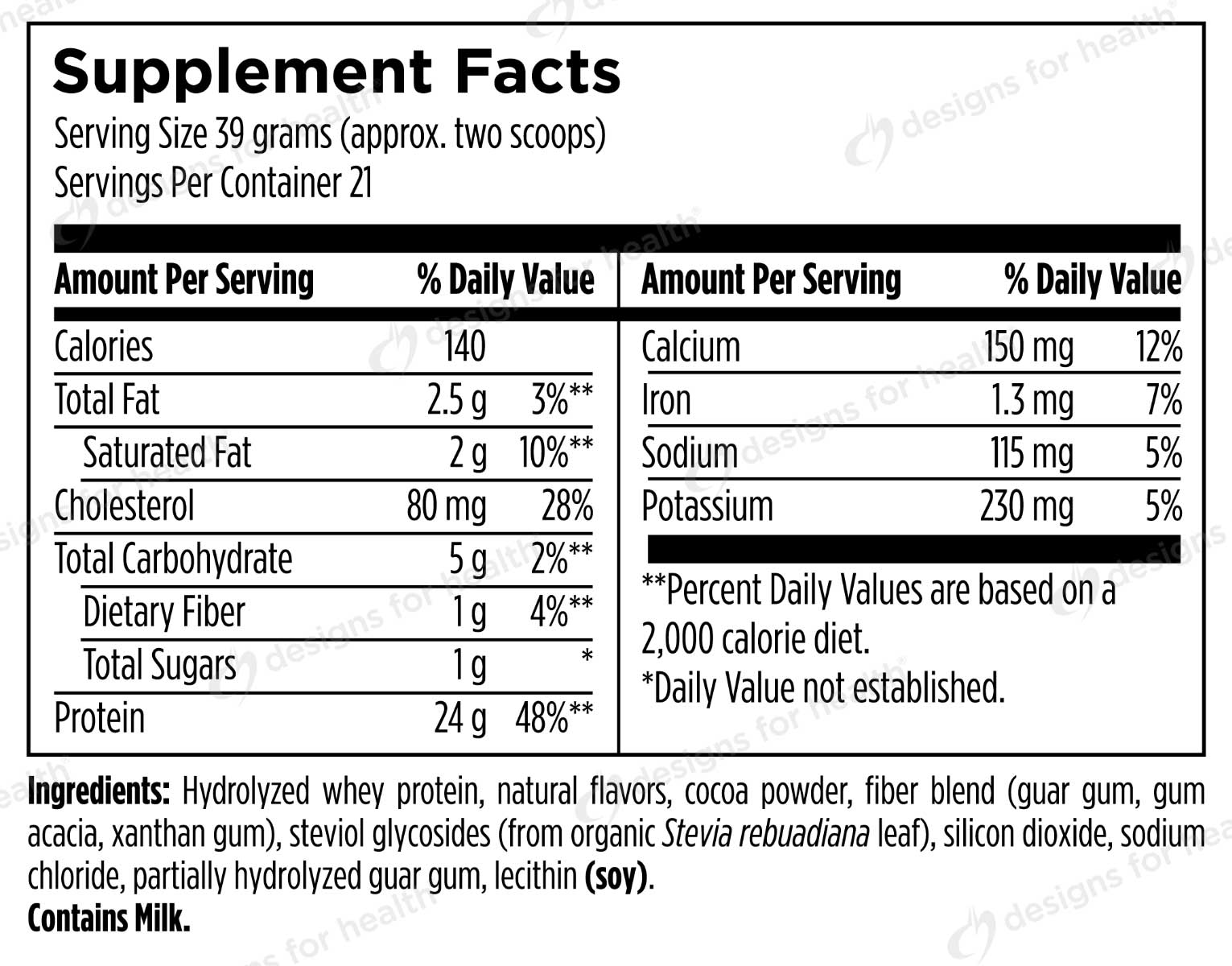 Designs For Sport Hydrolyzed ISO-Whey Protein Ingredients