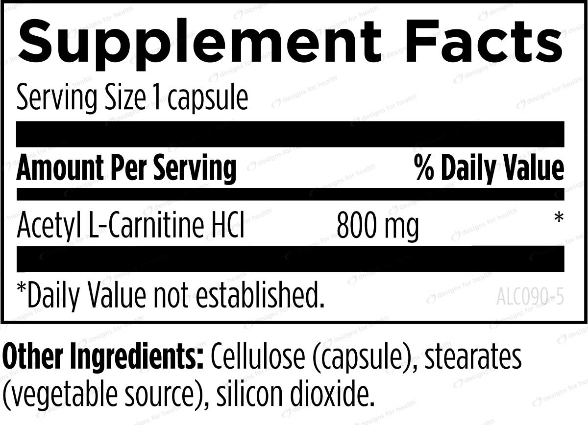 Designs for Health Acetyl L-Carnitine 800 mg Ingredients 
