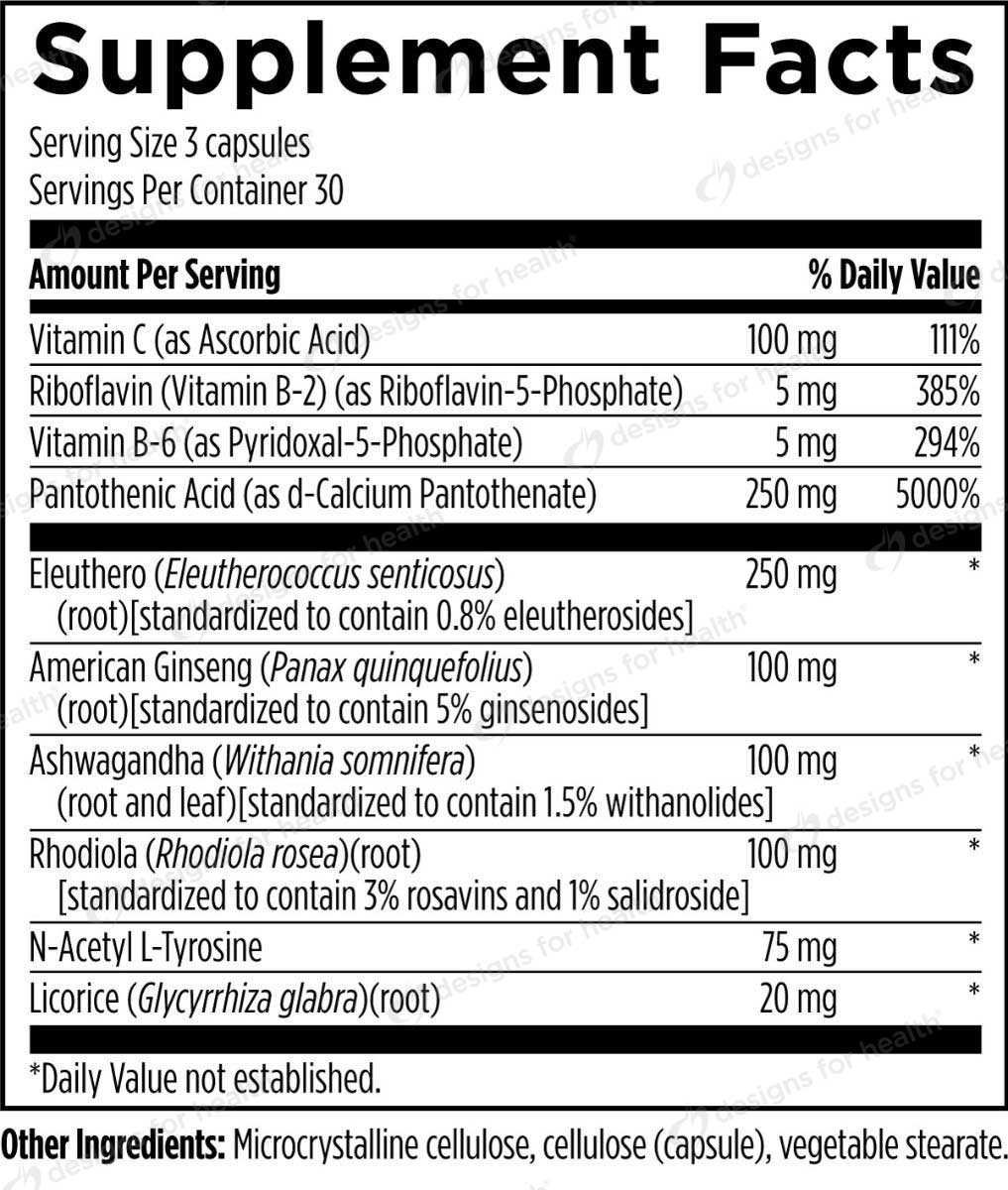 Designs for Health Adrenotone Ingredients