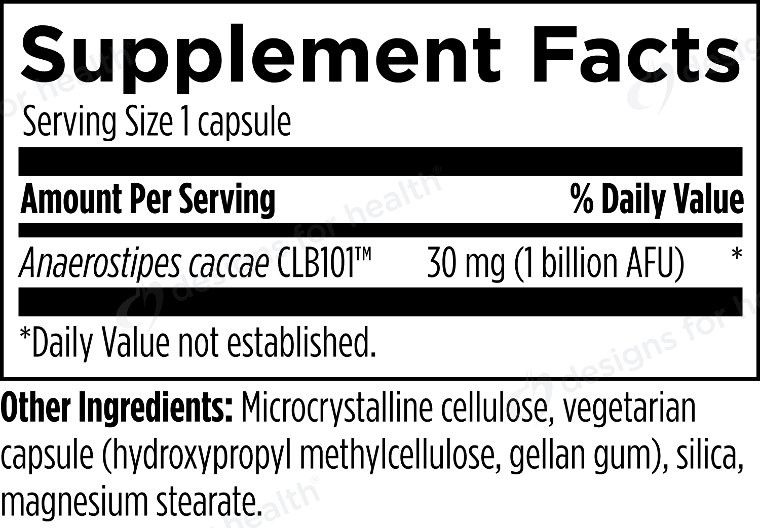 Designs for Health Anaerostipes Probiotic Ingredients