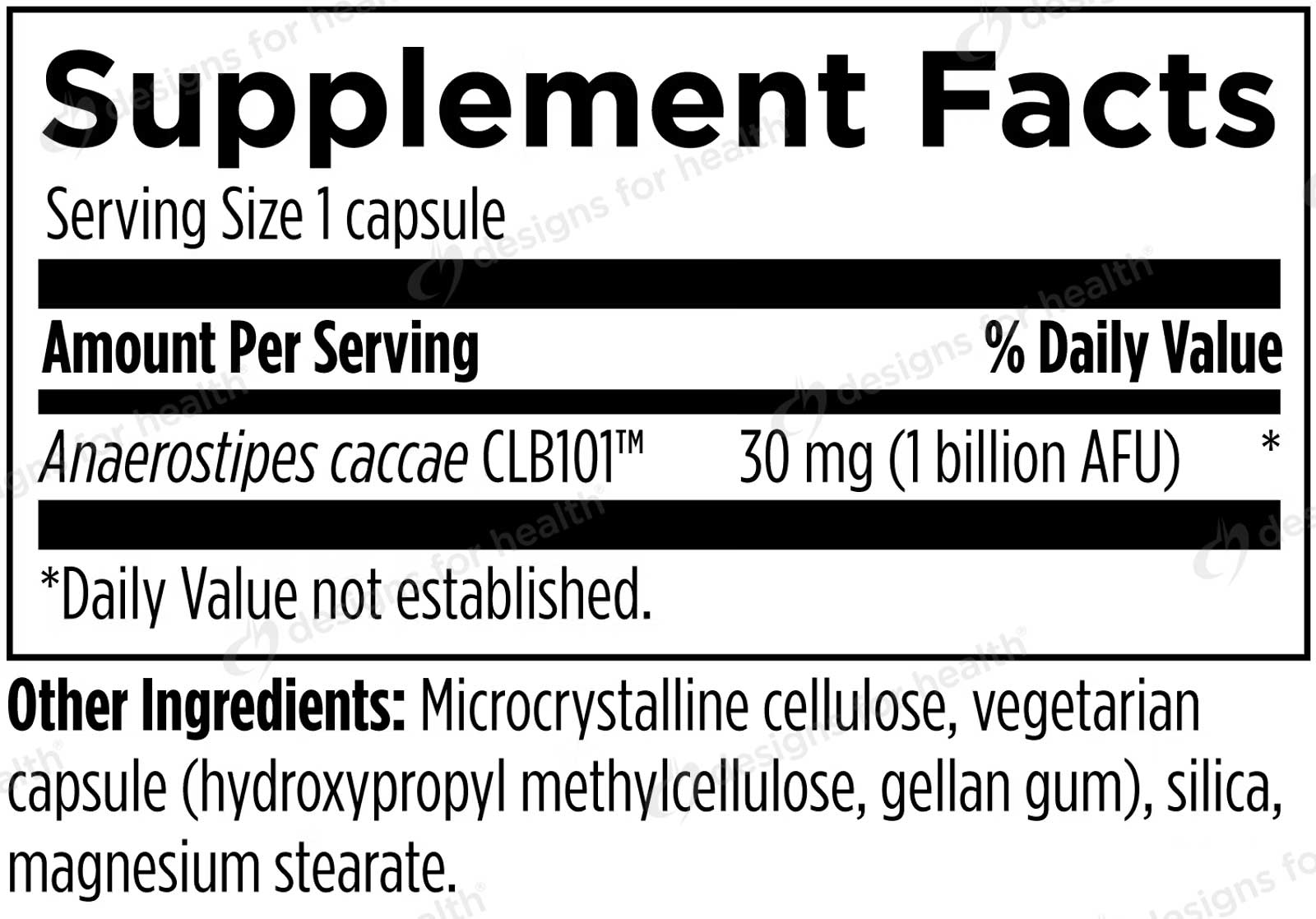 Designs for Health Anaerostipes Probiotic Ingredients