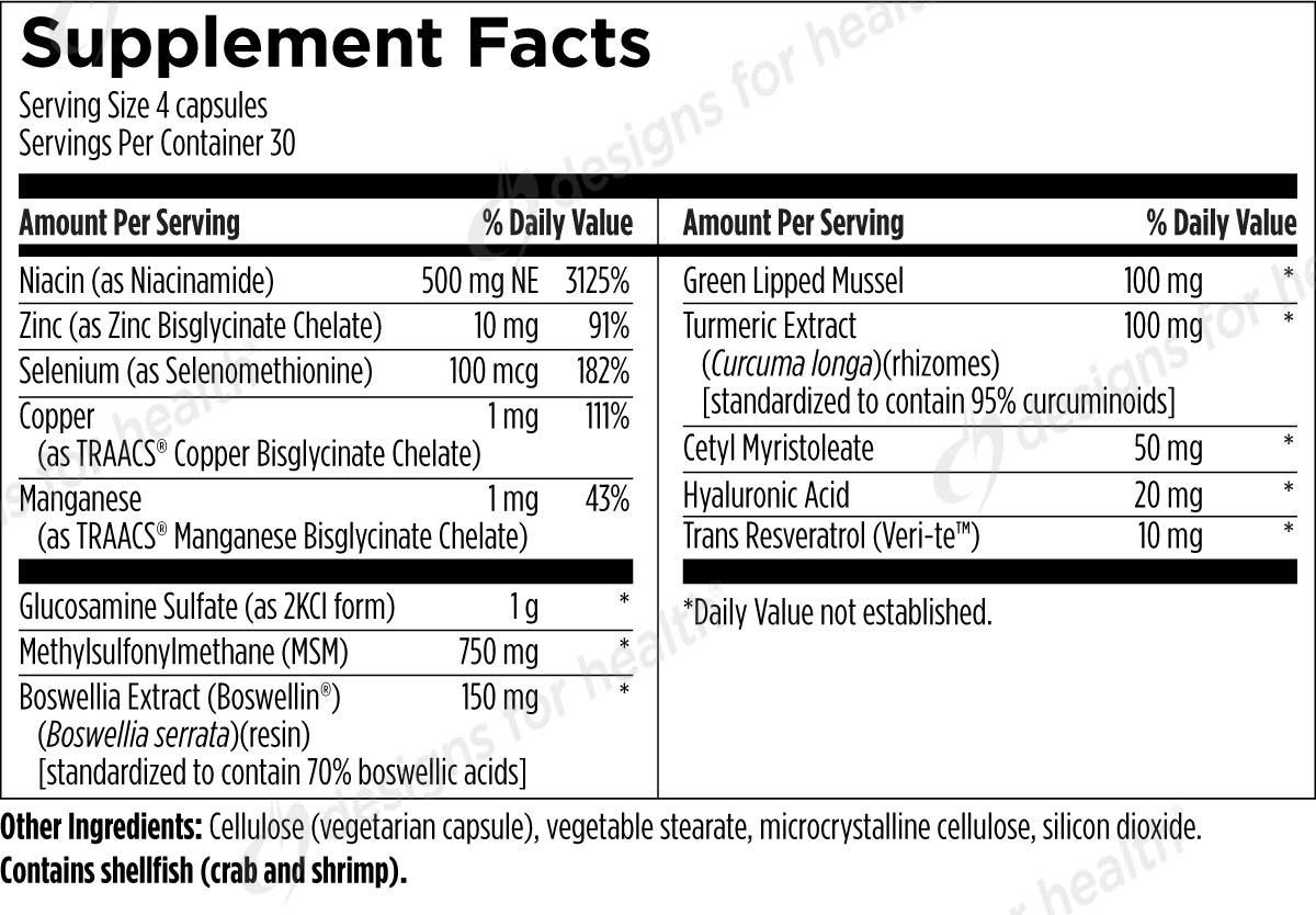 Designs for Health ArthroSoothe Ingredients