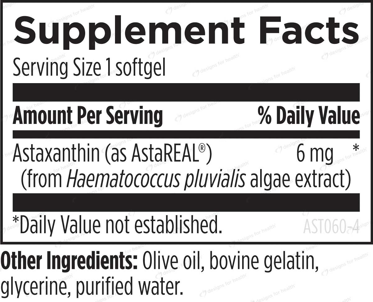 Designs for Health Astaxanthin 6 mg Ingredients 