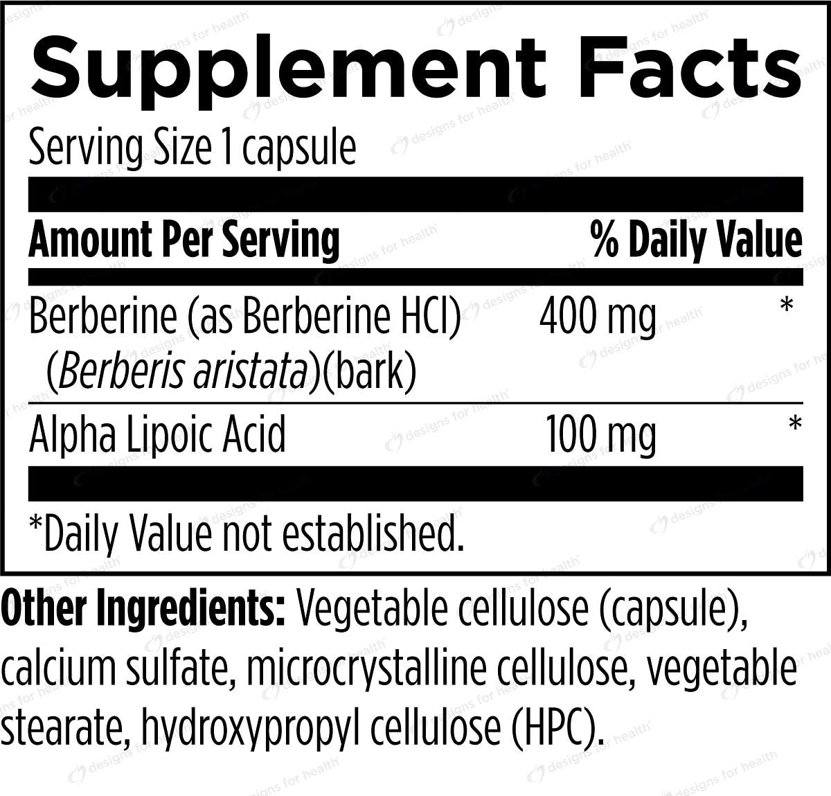 Designs for Health Berberine Synergy Ingredients
