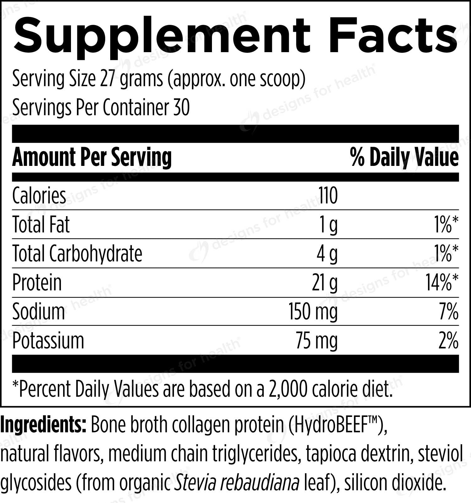 Designs for Health Bone Broth Protein (Formerly PurePaleo) Ingredients