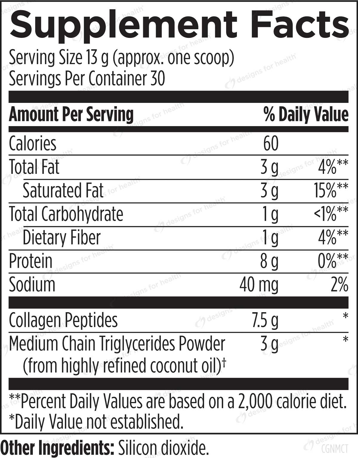 Designs for Health Collagen + MCT Ingredients