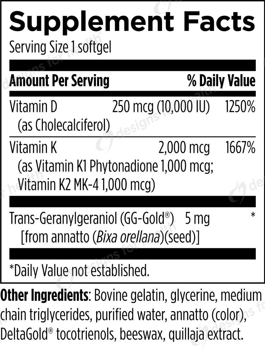 Designs for Health D-Evail 10K (Formerly Vitamin D Ultra 10K) Ingredients