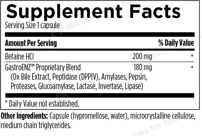 Designs for Health Digestzymes Ingredients
