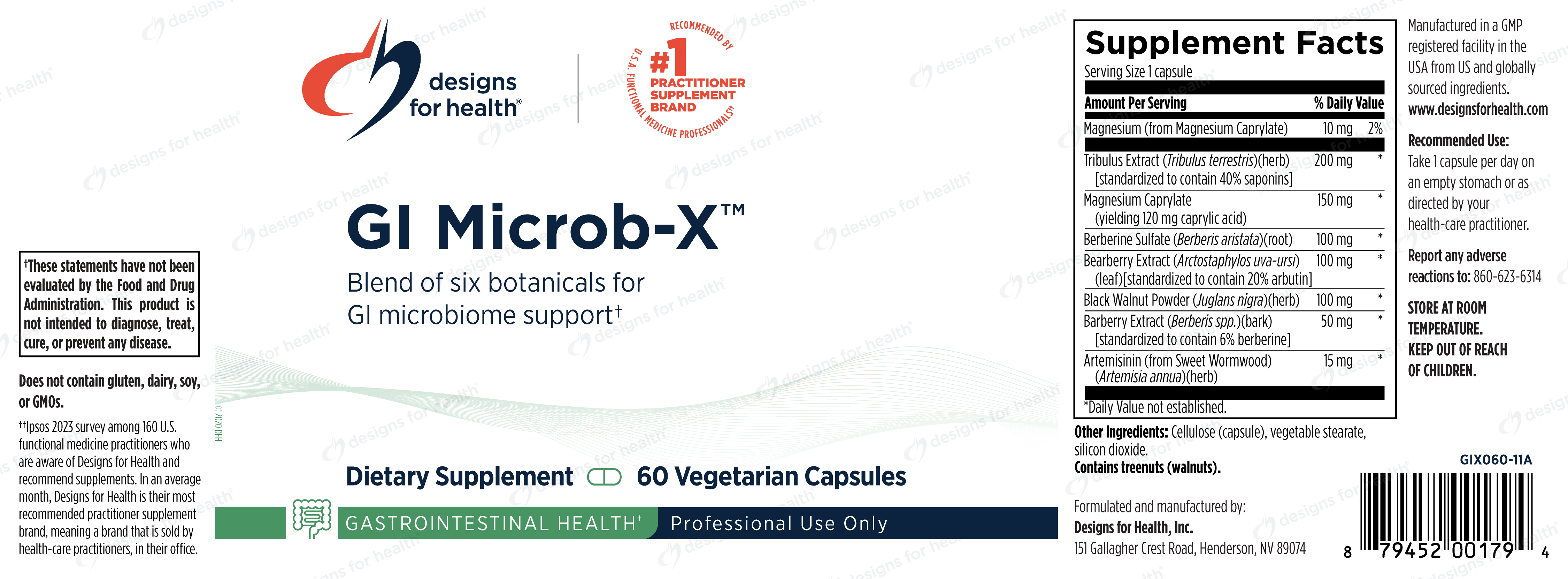 Designs for Health GI Microb-X Label