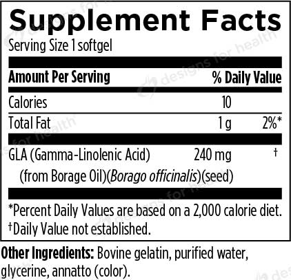 Designs for Health GLA 240 Ingredients