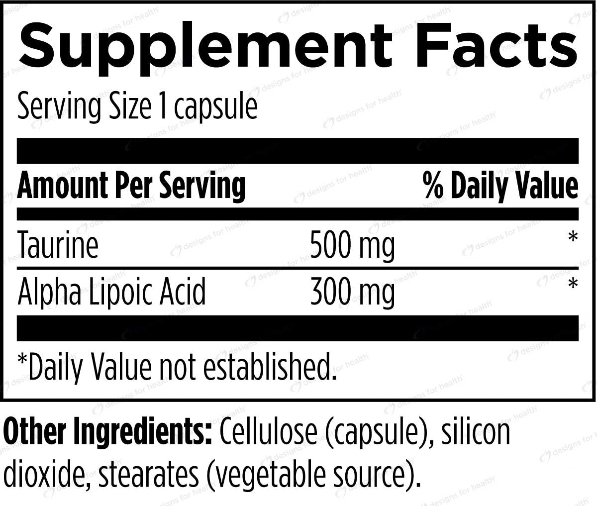 Designs for Health Lipoic Acid Supreme Ingredients