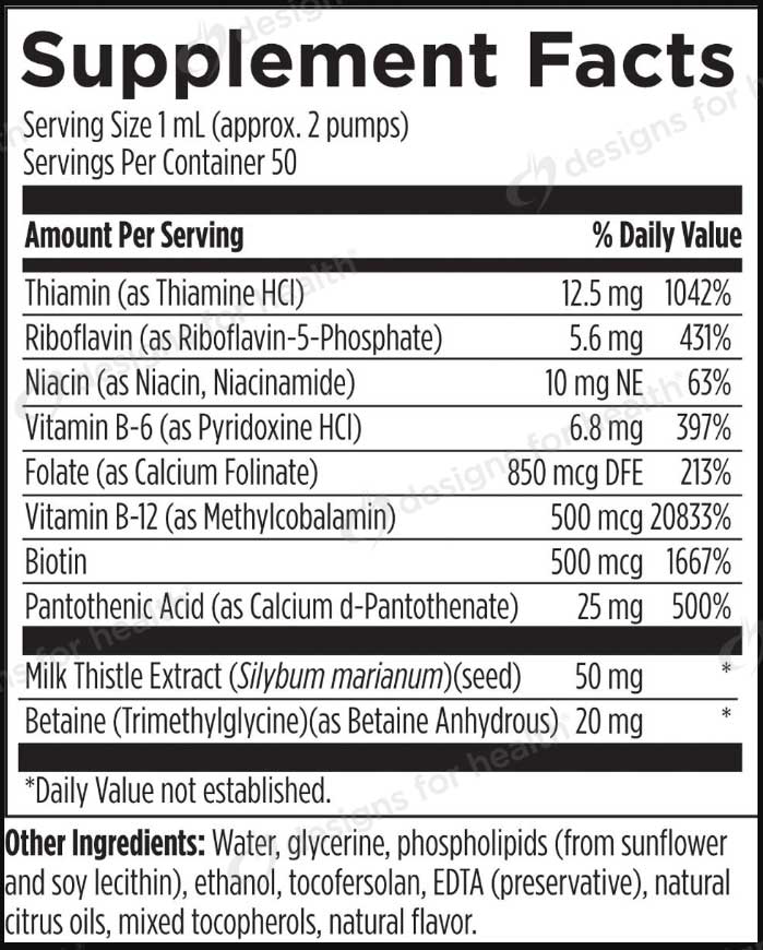 Designs for Health Liposomal B Supreme Ingredients