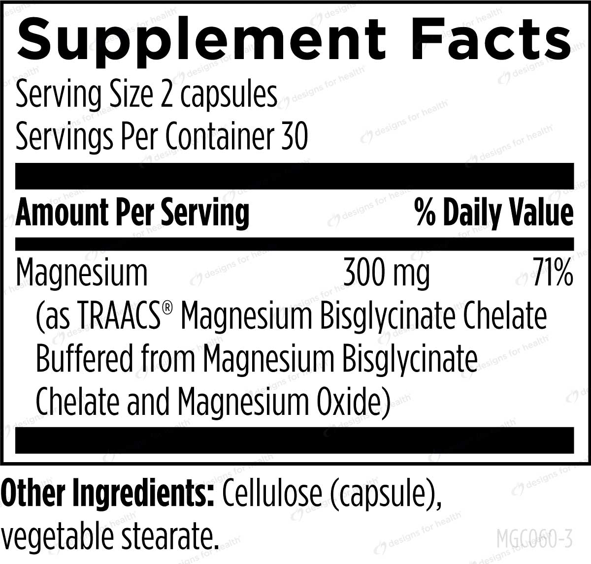 Designs for Health Magnesium Glycinate Complex (Formerly Magnesium Buffered Chelate) Ingredients