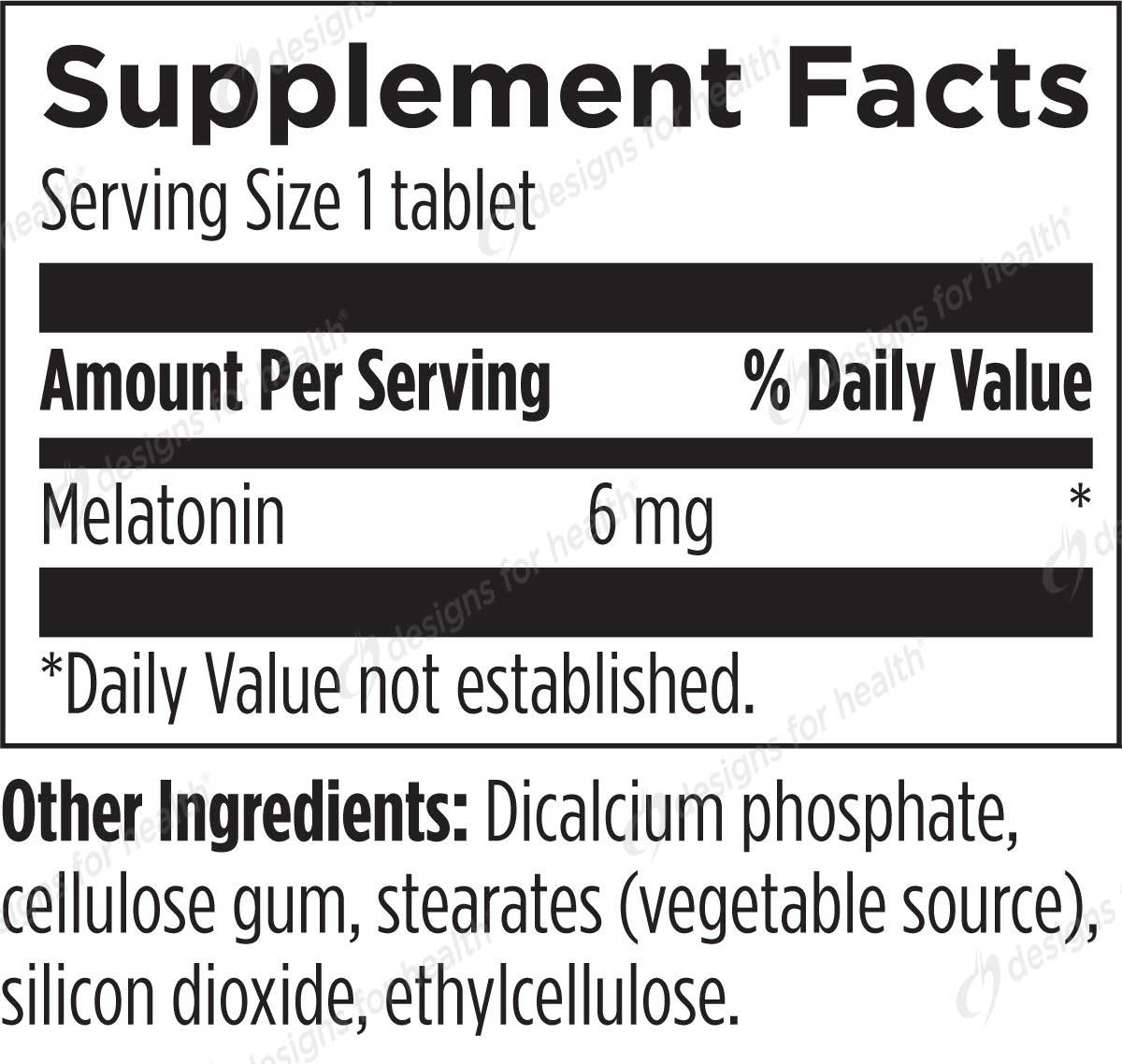 Designs for Health Melatonin SRT Ingredients