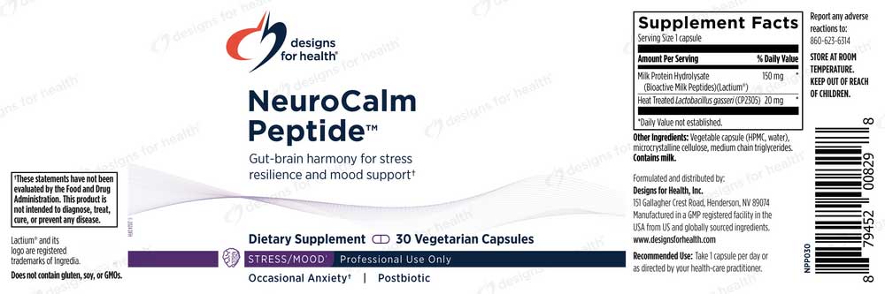 Designs for Health NeuroCalm Peptide Label