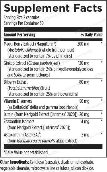 Designs for Health OcuForce Blue Ingredients