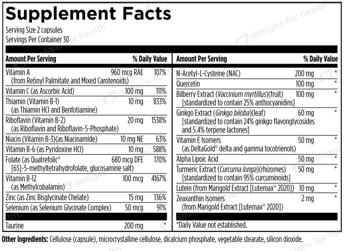 Designs for Health OcuForce Ingredients